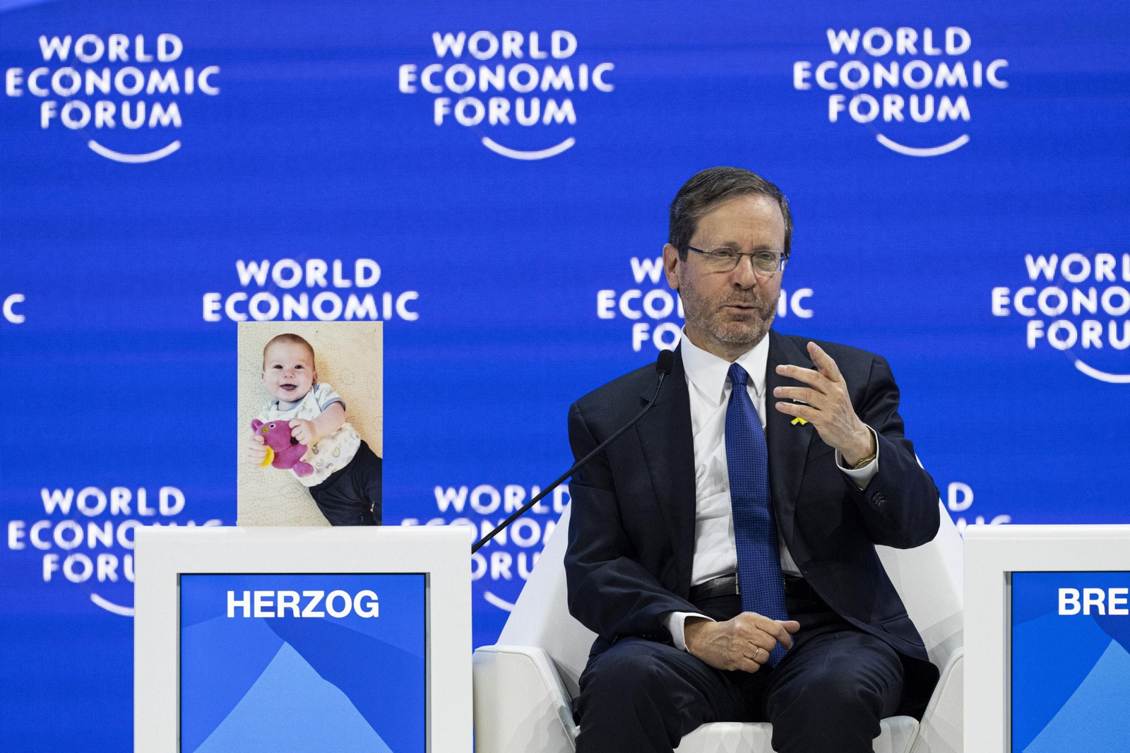 El presidente israelí, Isaac Herzog, durante su intervención en el Foro de Davos.