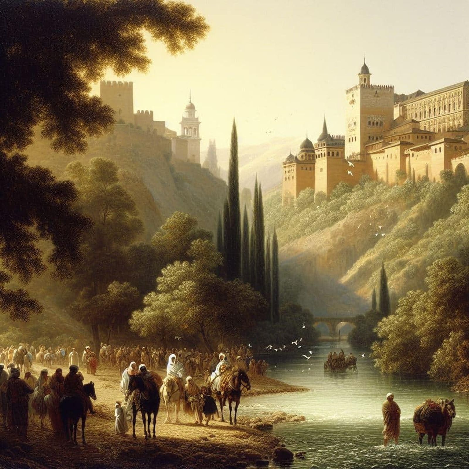 El río Darro navegable, el entierro de Isabel la Católica, Medina Elvira, una piscina en la Alhambra... Así es la Granada histórica para la Inteligencia Artificial