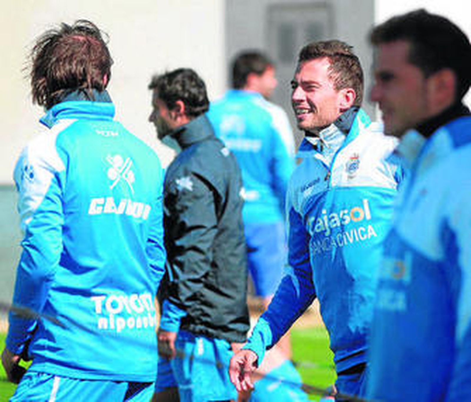 Jesús Rubio sonríe, ayer en la Ciudad Deportiva albiazul.