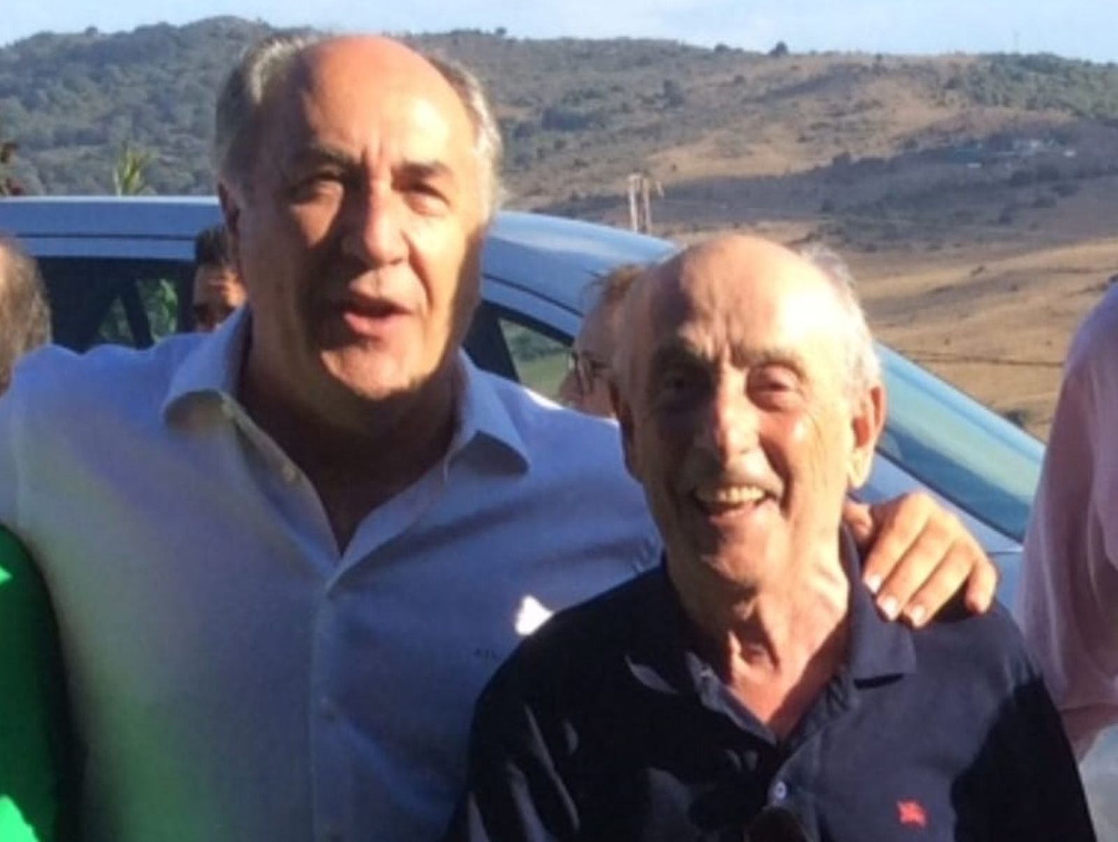 Juan Pino, a la derecha, junto a Landaluce.