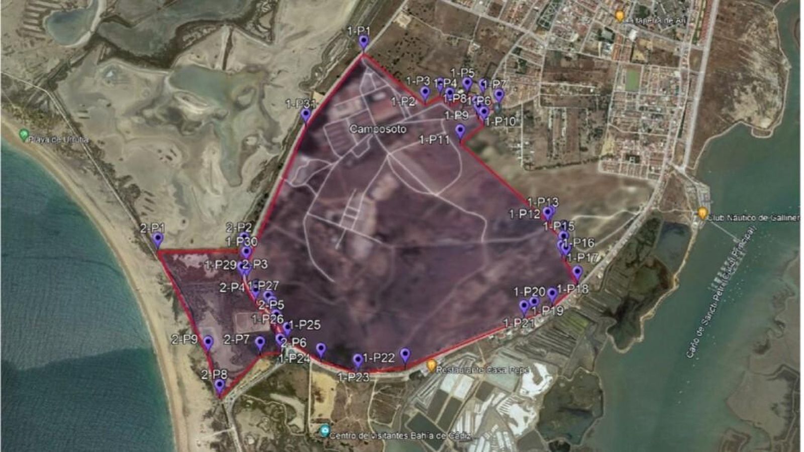 Delimitación de la zona de interés para la defensa nacional de Camposoto.