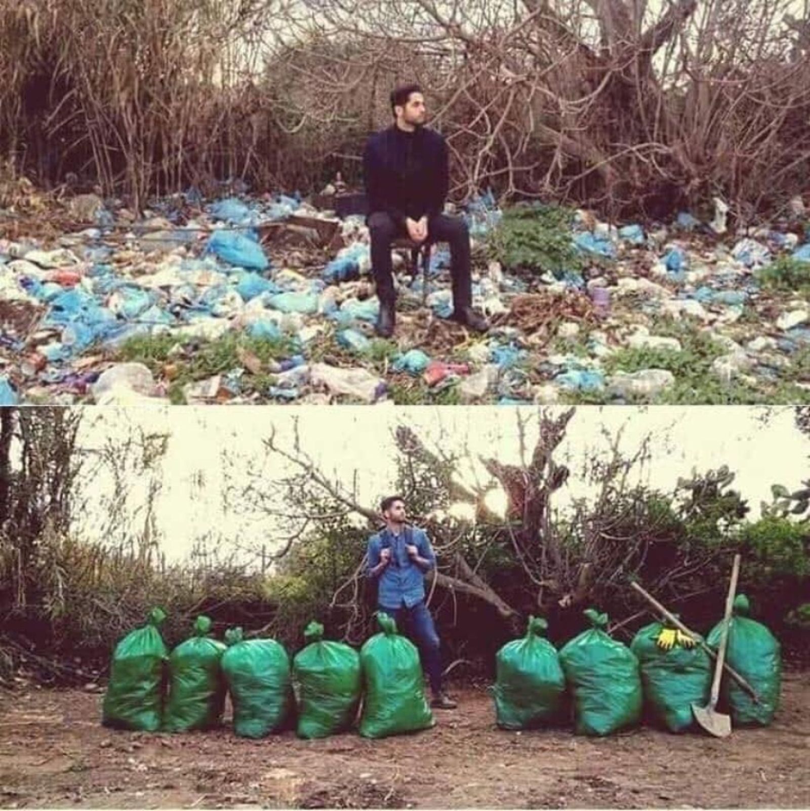 Byron Román inició el reto #TrashTag.