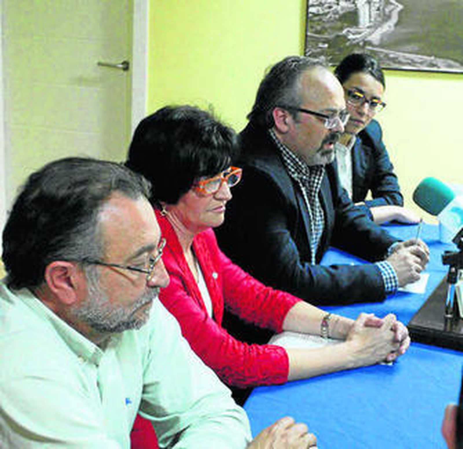 Carmona, Soiza, Morales y Leiva, ayer en rueda de prensa.