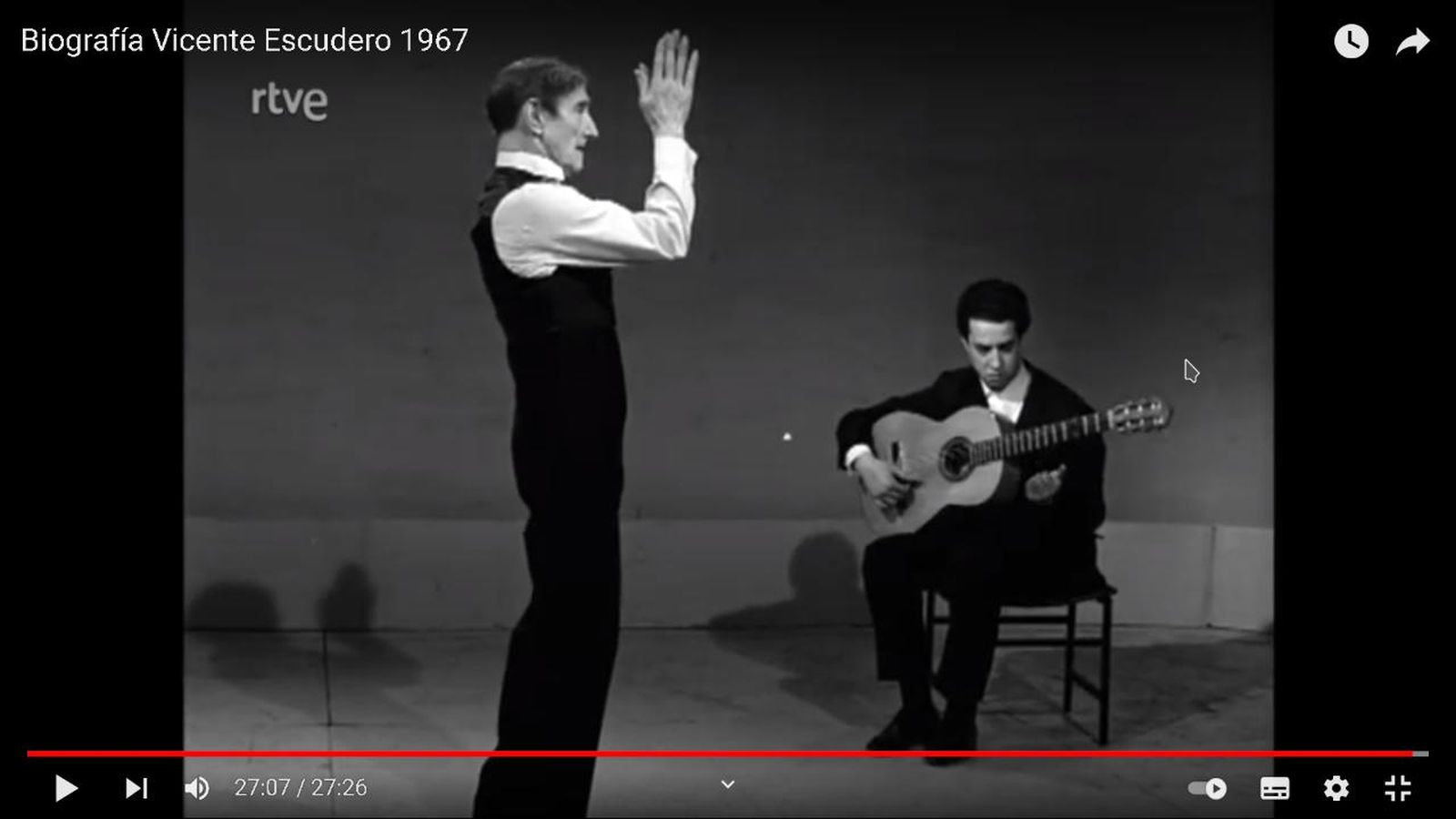 Documental: 'Biografía de Vicente Escudero' 1967, RTVE.