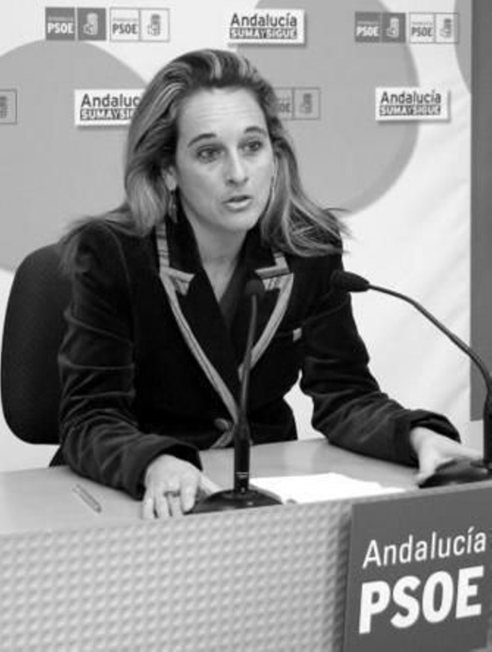 Cinta Castillo ayer en la sede del PSOE.