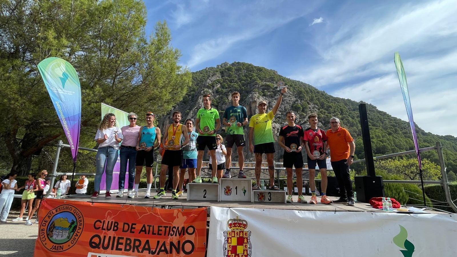 Podio masculino de la XXI Subida al Pantano del Quiebrajano.