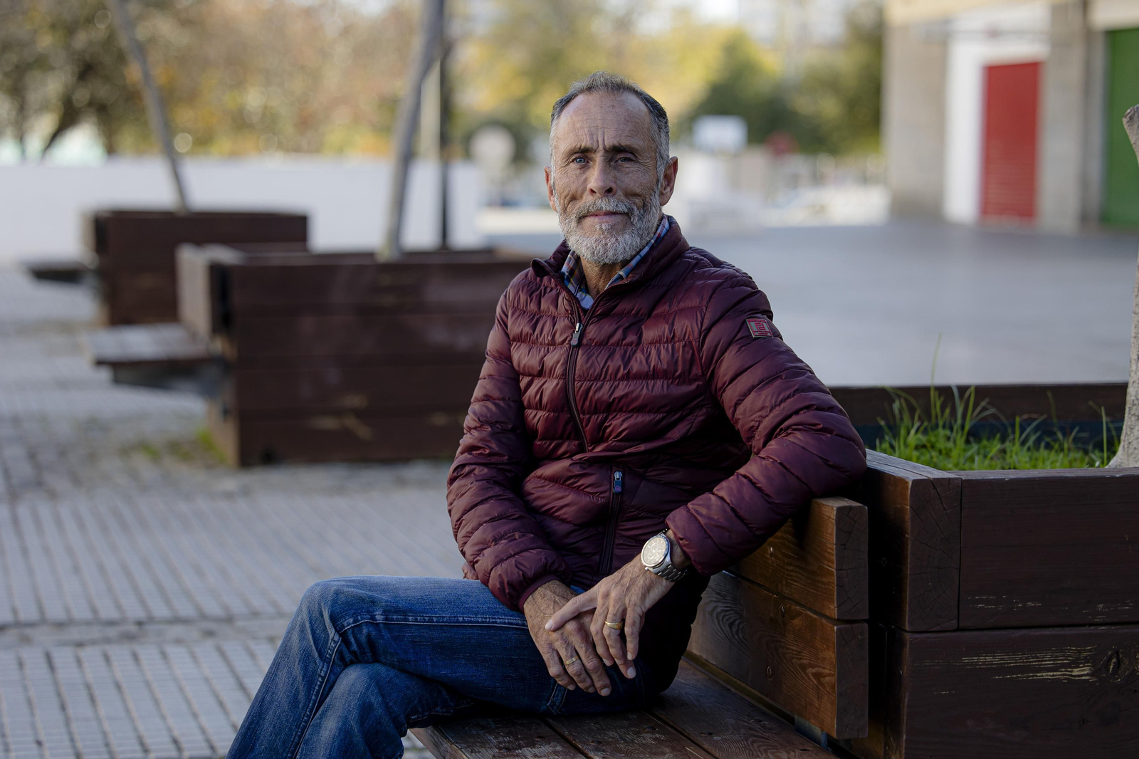 José Luis Alcántara en una plaza de la Segunda Aguada.