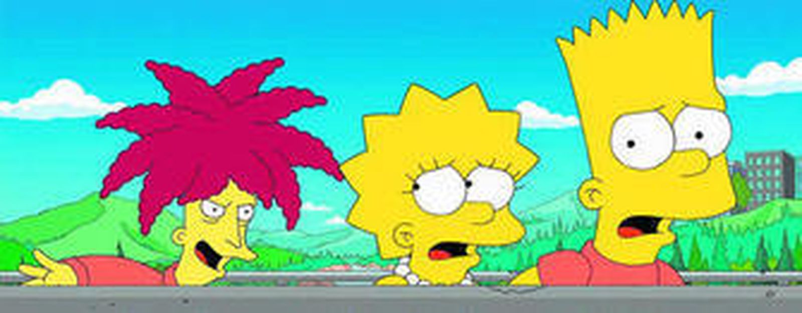 El Actor Secundario Bob persigue a Lisa y a Bart Simpson en un capítulo de una temporada anterior.