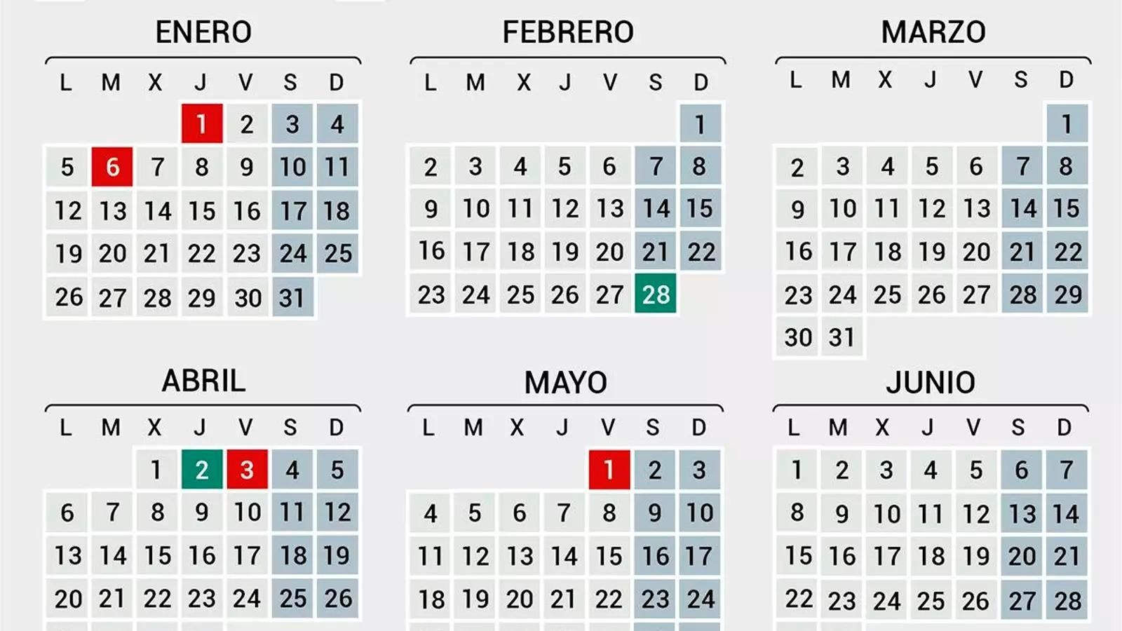 Calendario laboral de Andalucía 2026.