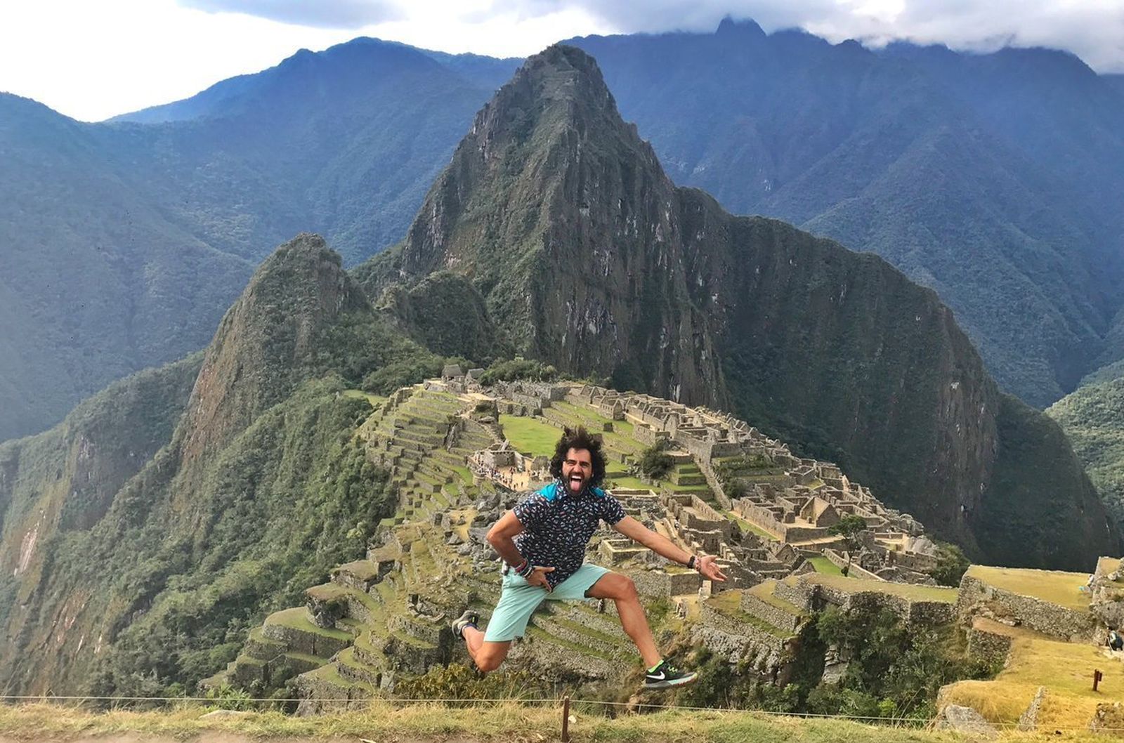 Raúl Gómez en el Machu Picchu, su última etapa antes de llegar a Canarias.