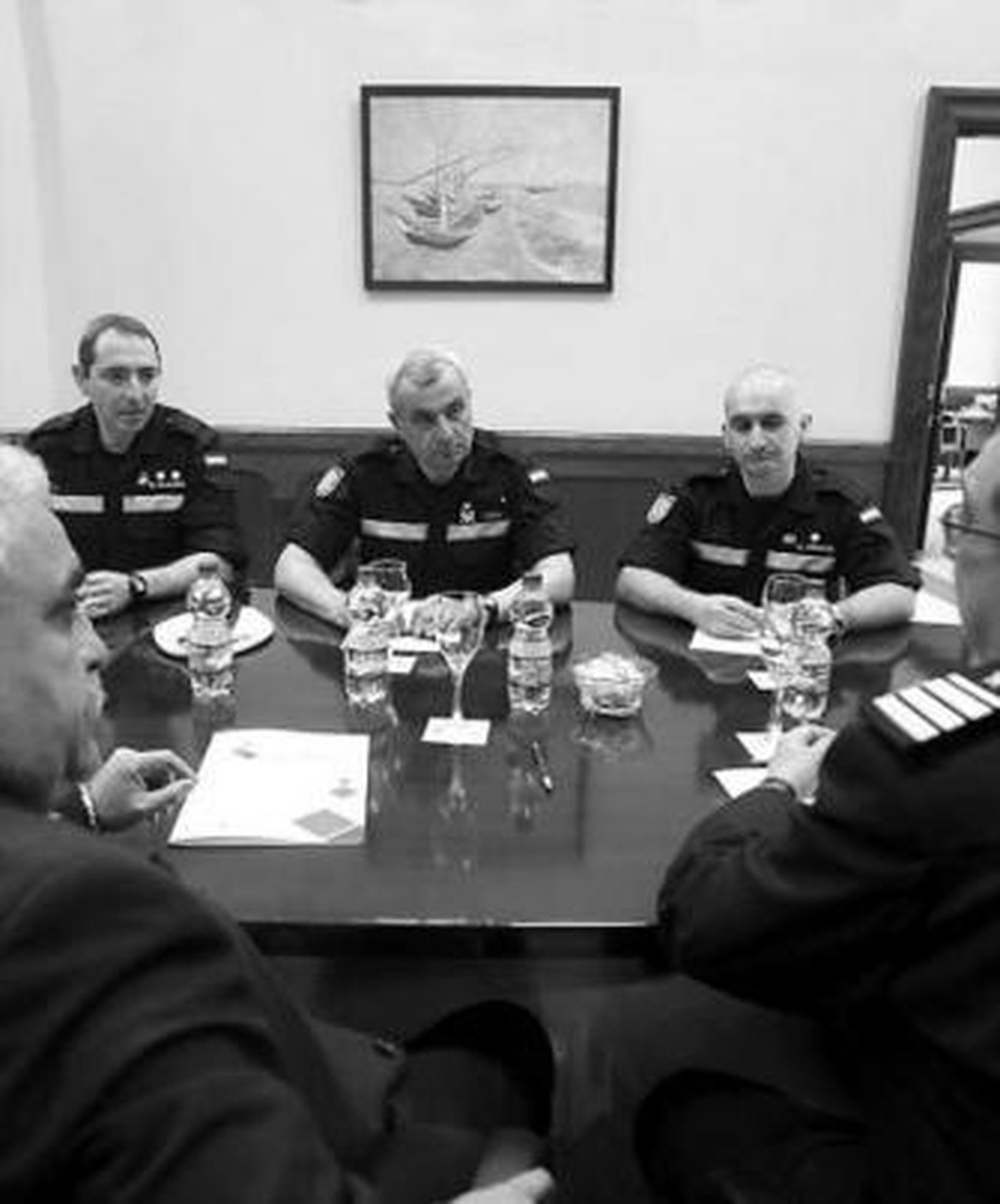 Un momento de la reunión de ayer en Bomberos.