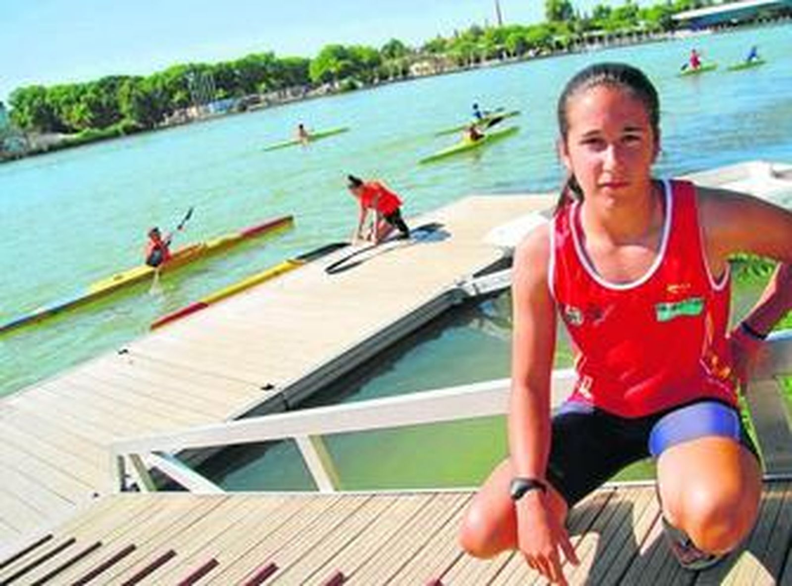 Beatriz Palma Vega, entrenando en las instalaciones del club Lipasam, en el que compite.