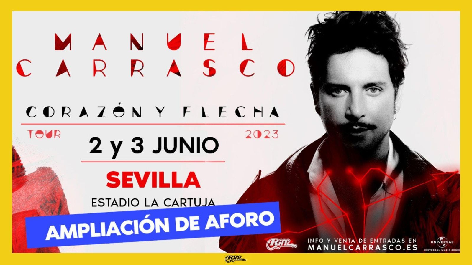 Ampliación de aforo para el concierto de Manuel Carrasco en Sevilla