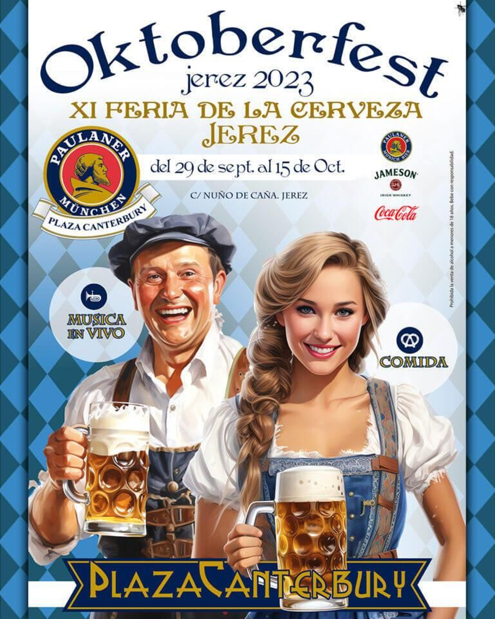 Cartel del OktoberFest 2023 en Plaza Canterbury.