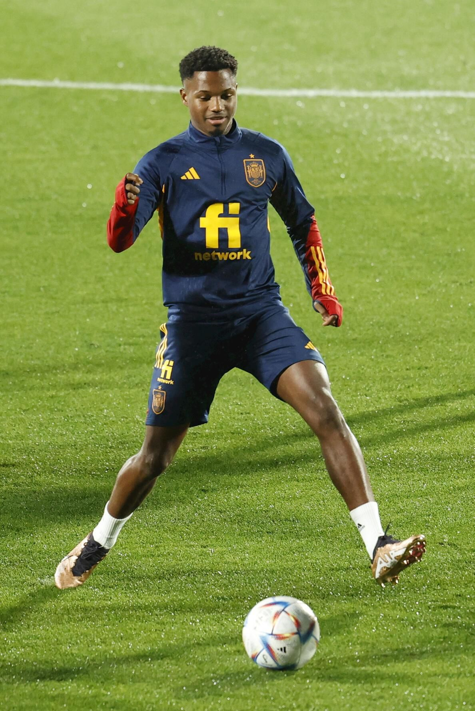 Ansu Fati, en un entrenamiento.