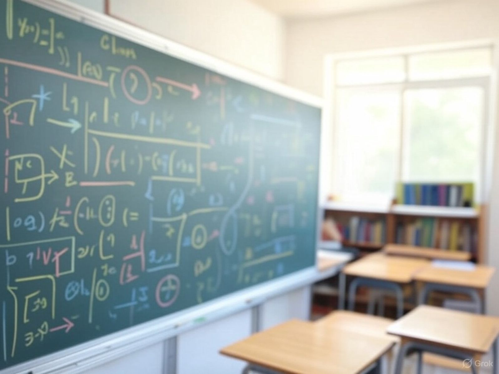 Un problema matemático en una pizarra
