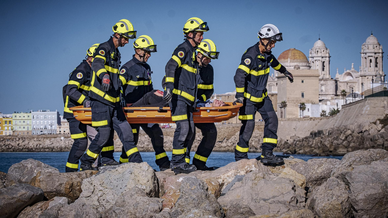 Todas las imágenes del simulacro de tsunami en Cádiz