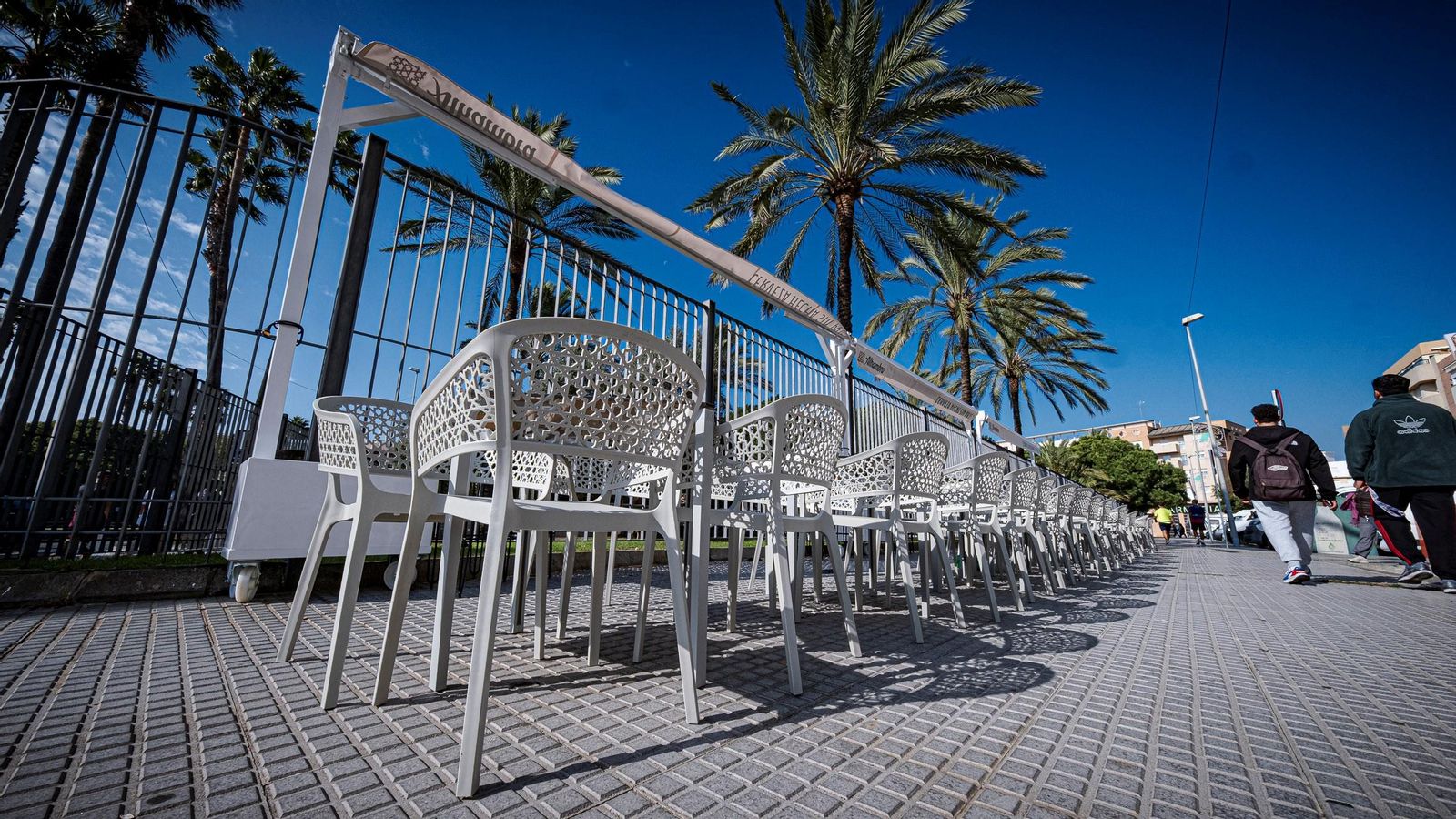 La terraza que se encuentra situada enfrente del Mercado.