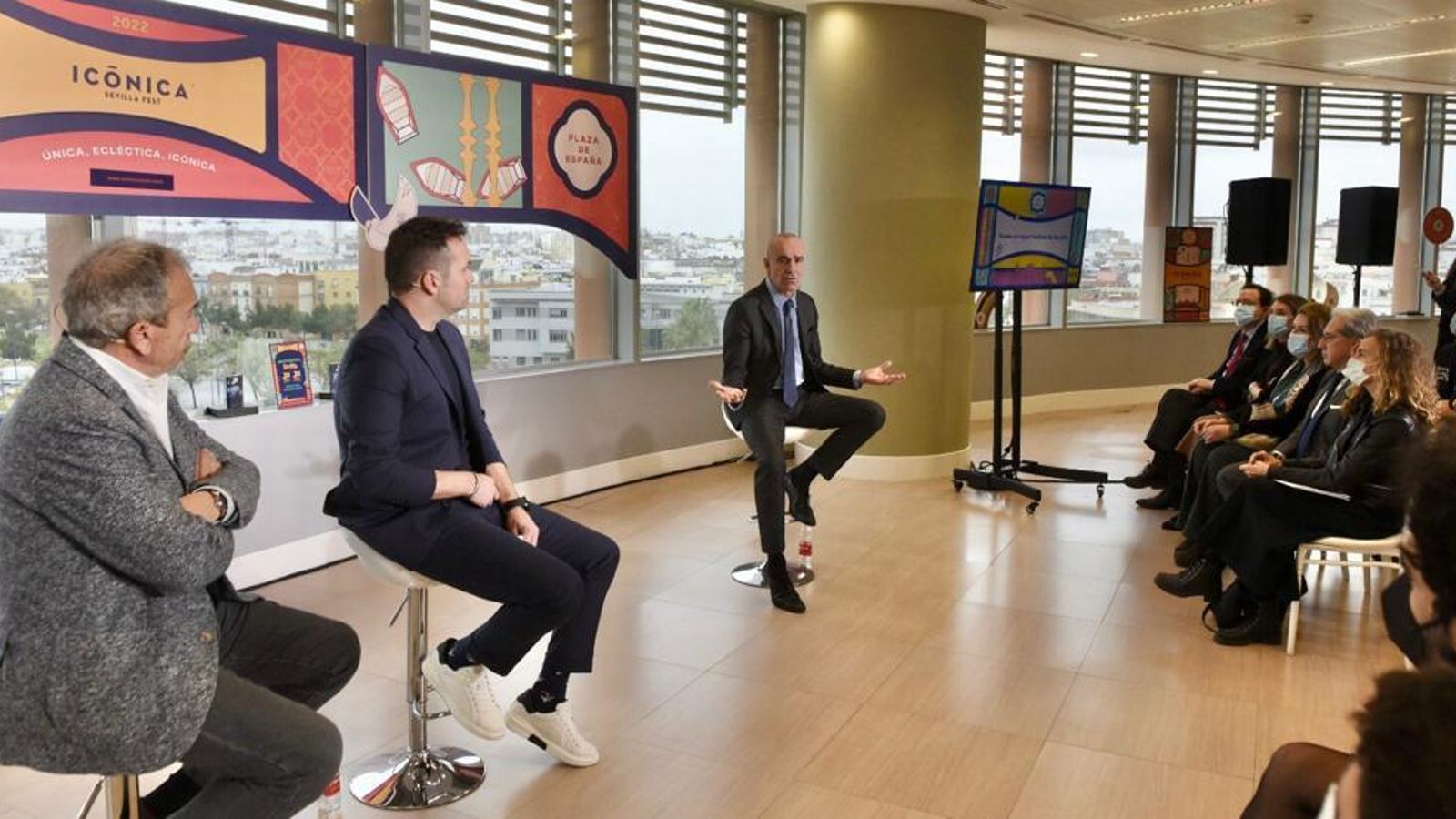 Presentación de los conciertos del Icónica Sevilla Fest, donde se han confirmado las actuaciones de Deep Purple, Paul Kalkbrenner, C. Tangana, Bunbury, Ludovico Einaudi, Zaz, Leiva, Hombres G, Seguridad Social y Rozalén.