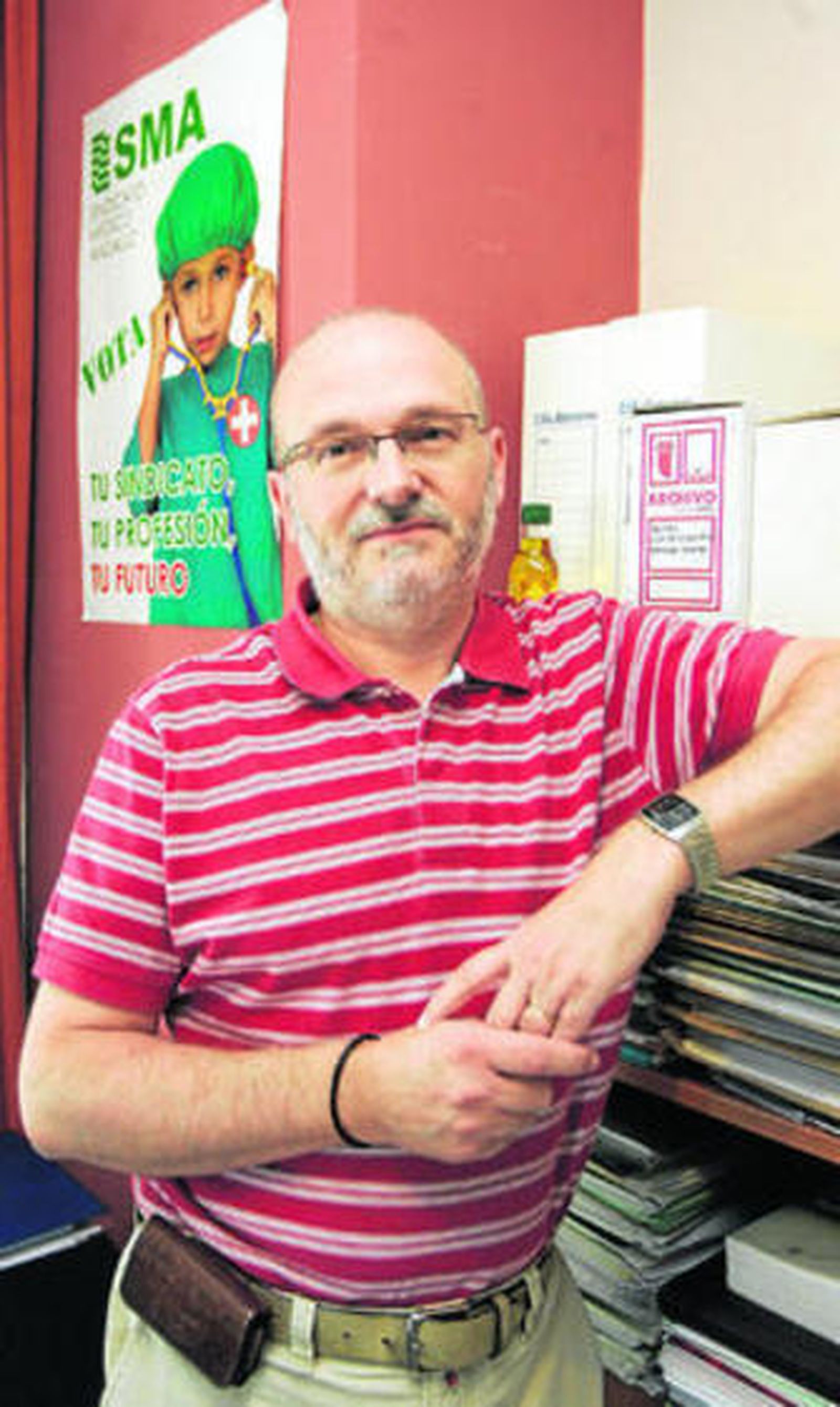 José Luis Navas, en su despacho del Sindicato Médico.