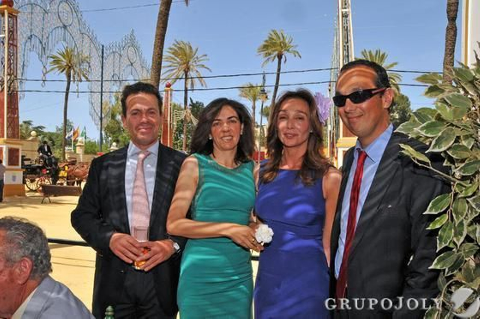 Carmelo Delfín Martínez de Salazar, Carlota Capote, María Jesús Joly y Federico Joly en la caseta de este medio.

Foto: Manuel Aranda