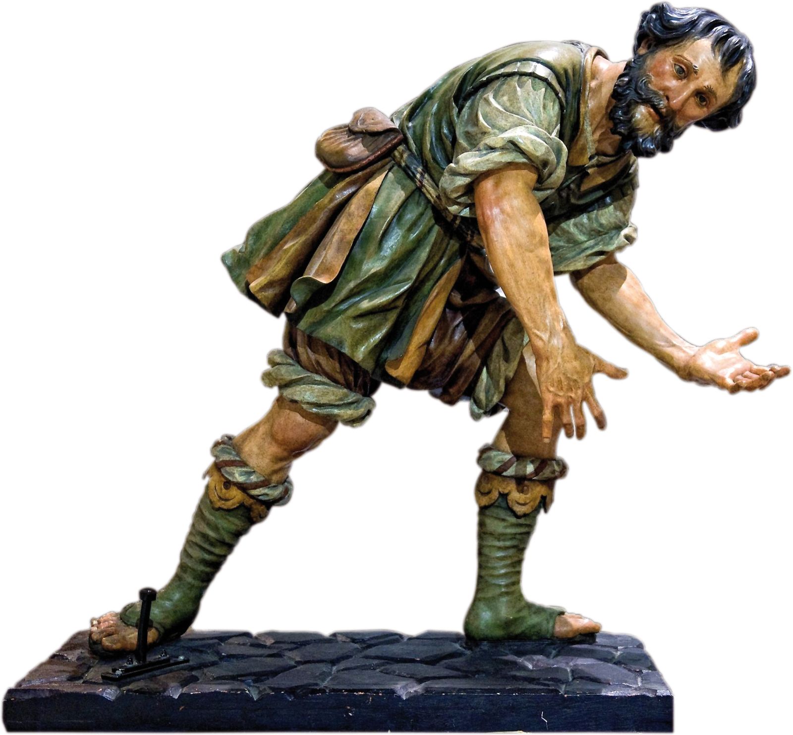 Figuras secundarias del Cirineo de San Isidoro y el Pilatos de San Benito, ladrones de la Roldana de la Exaltación y Marías del Santo Entierro