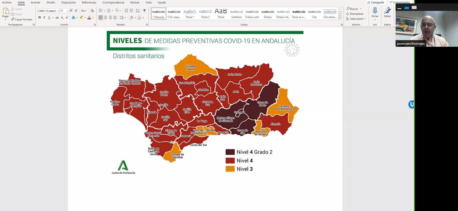 Un momento del Consejo Territorial de la CEC vía telemática.