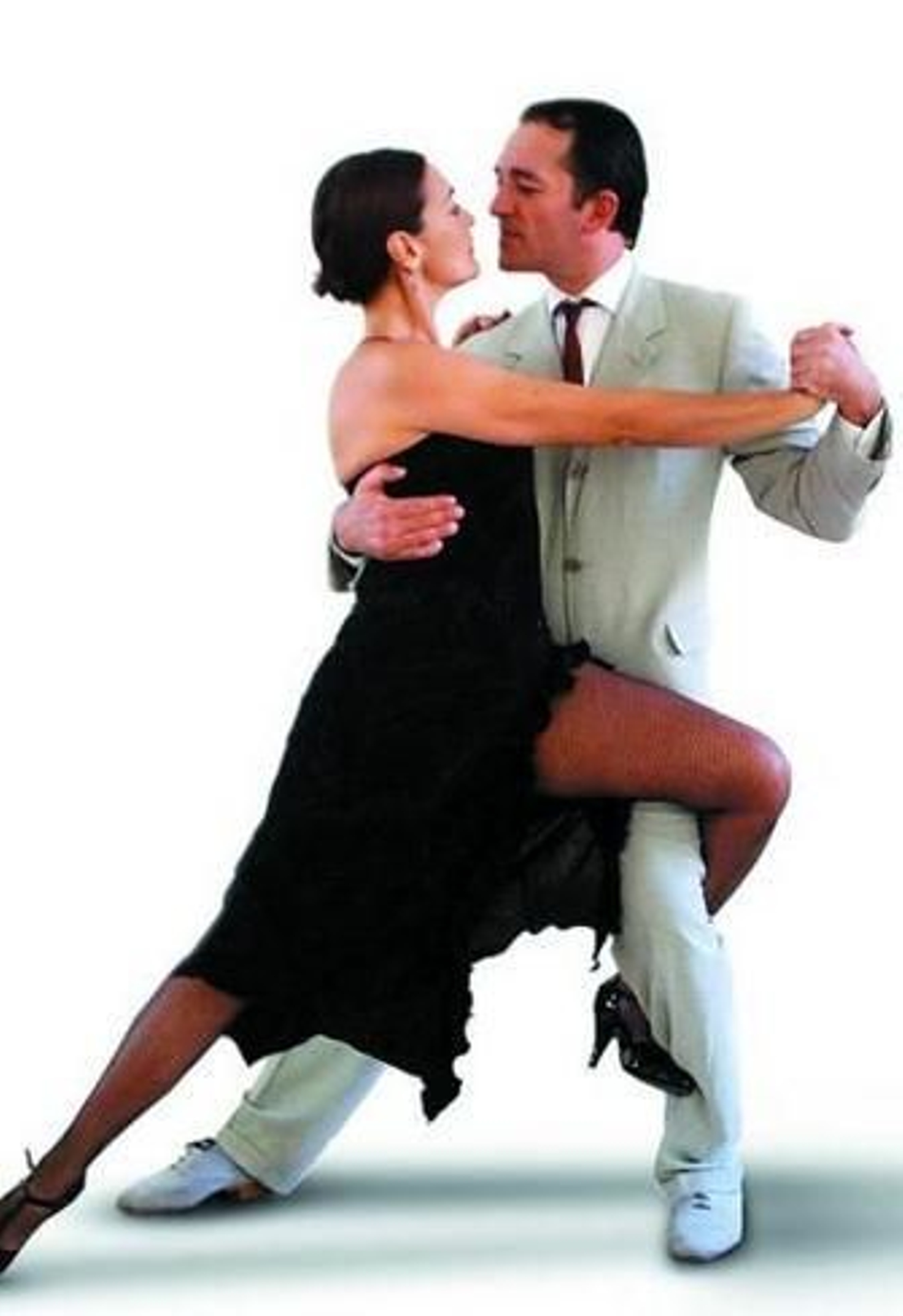 Una pareja bailando tango.