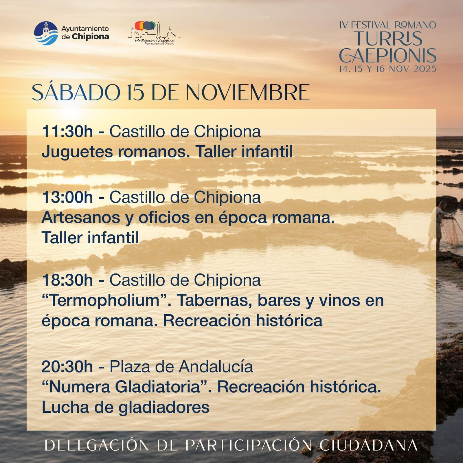 Sábado 15 de noviembre en el IV Festival 'Turris Caepionis' de Chipiona.