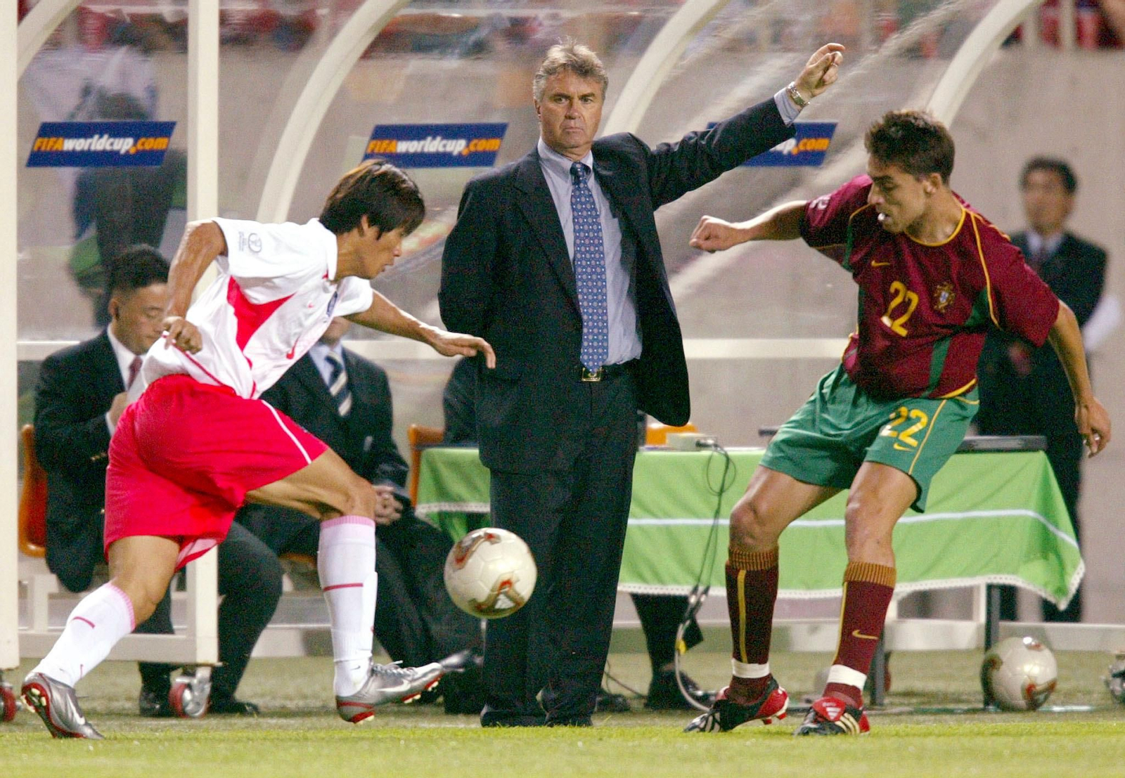 El portugués Beto (Recre, 2007 a 2009), en el partido con Corea del Sur en el Mundial de 2002.