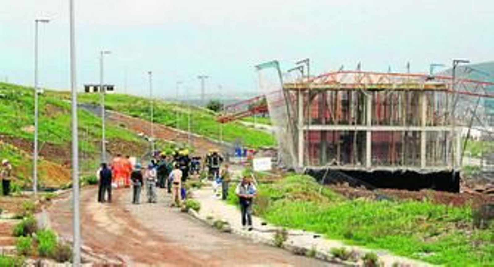 Obra en Cártama donde se produjo el accidente mortal.
