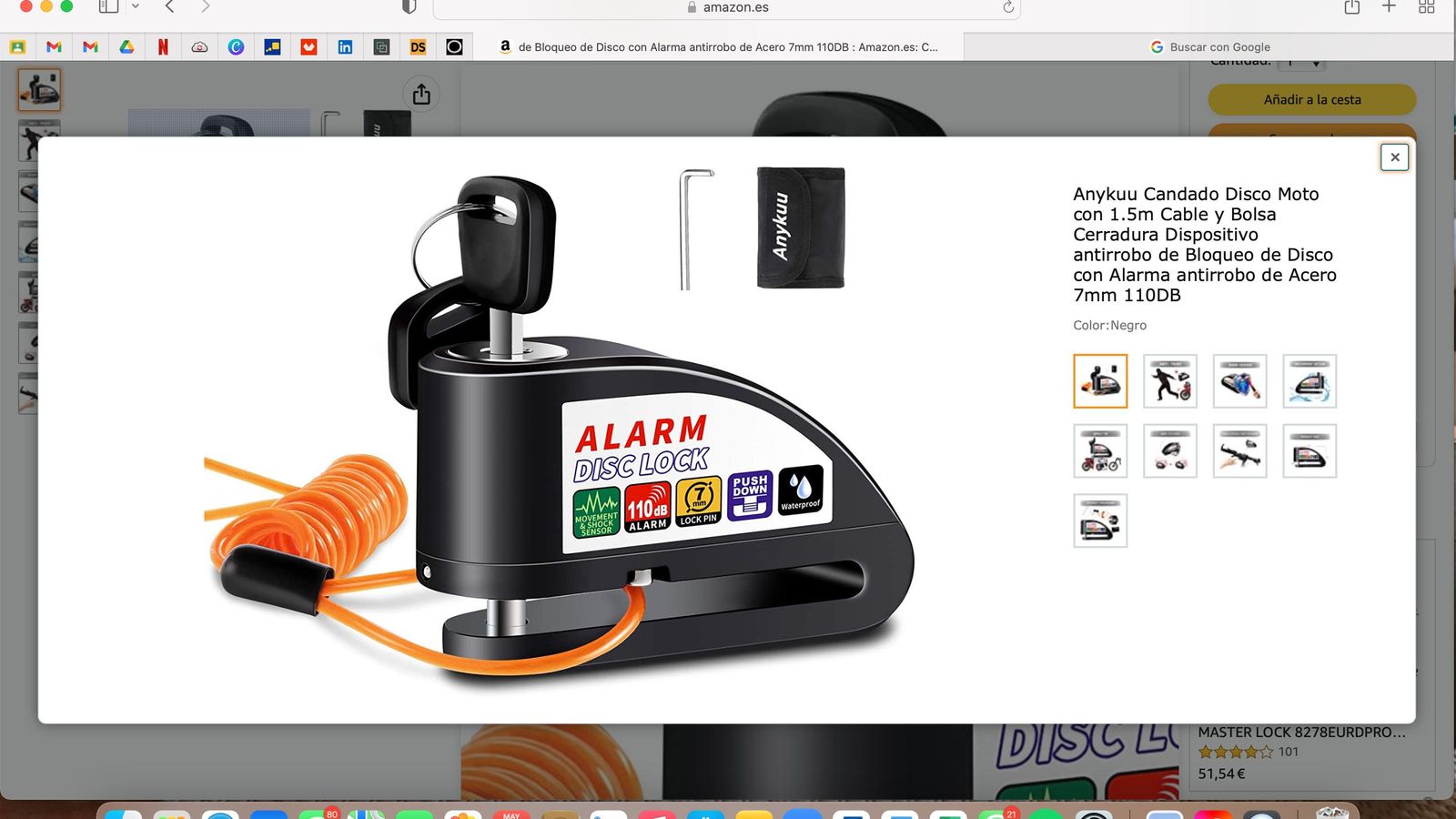 Candado Moto Alarma