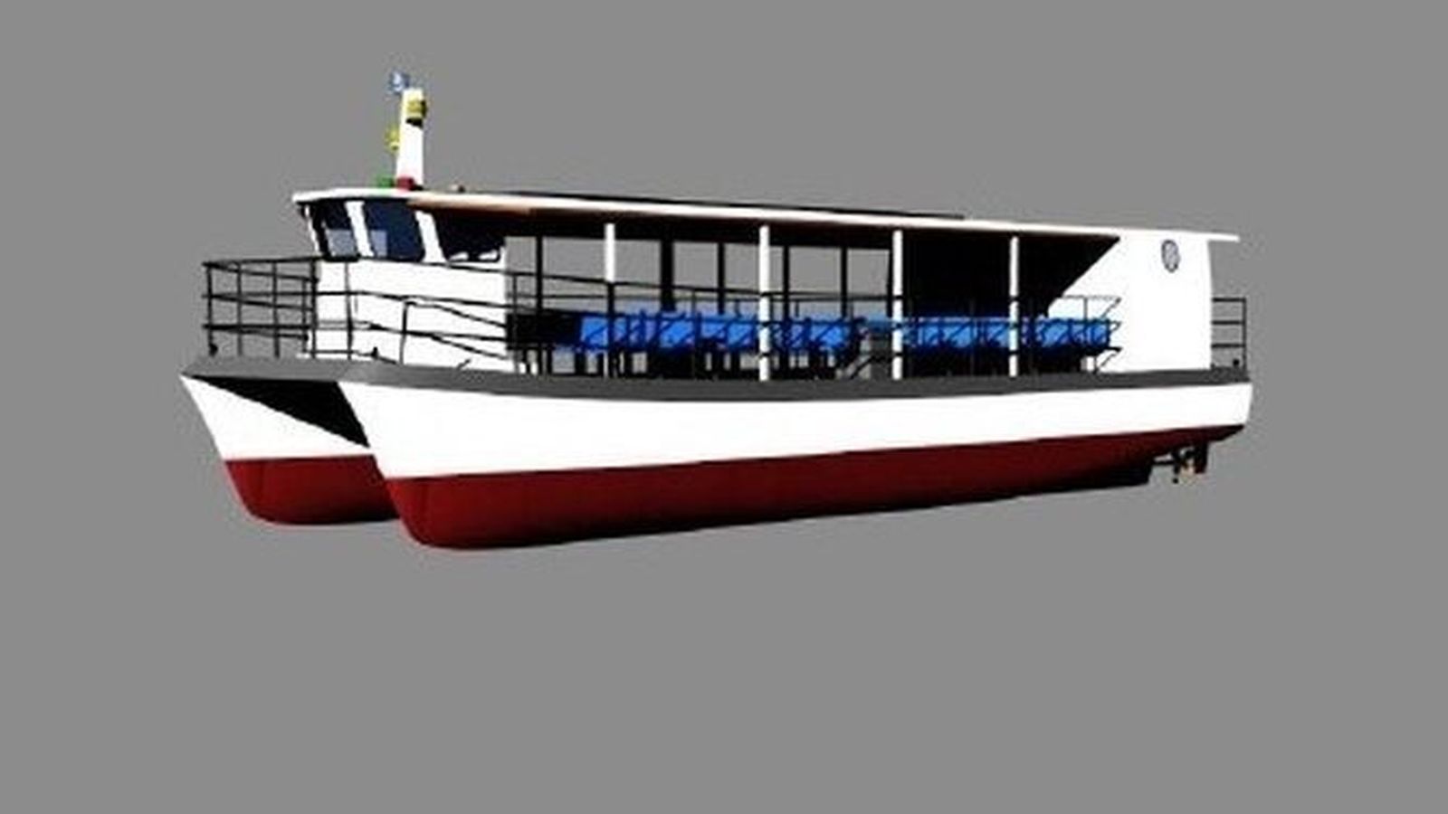 Recreación del barco solar que está construyendo el Ayuntamiento de Hornachuelos.