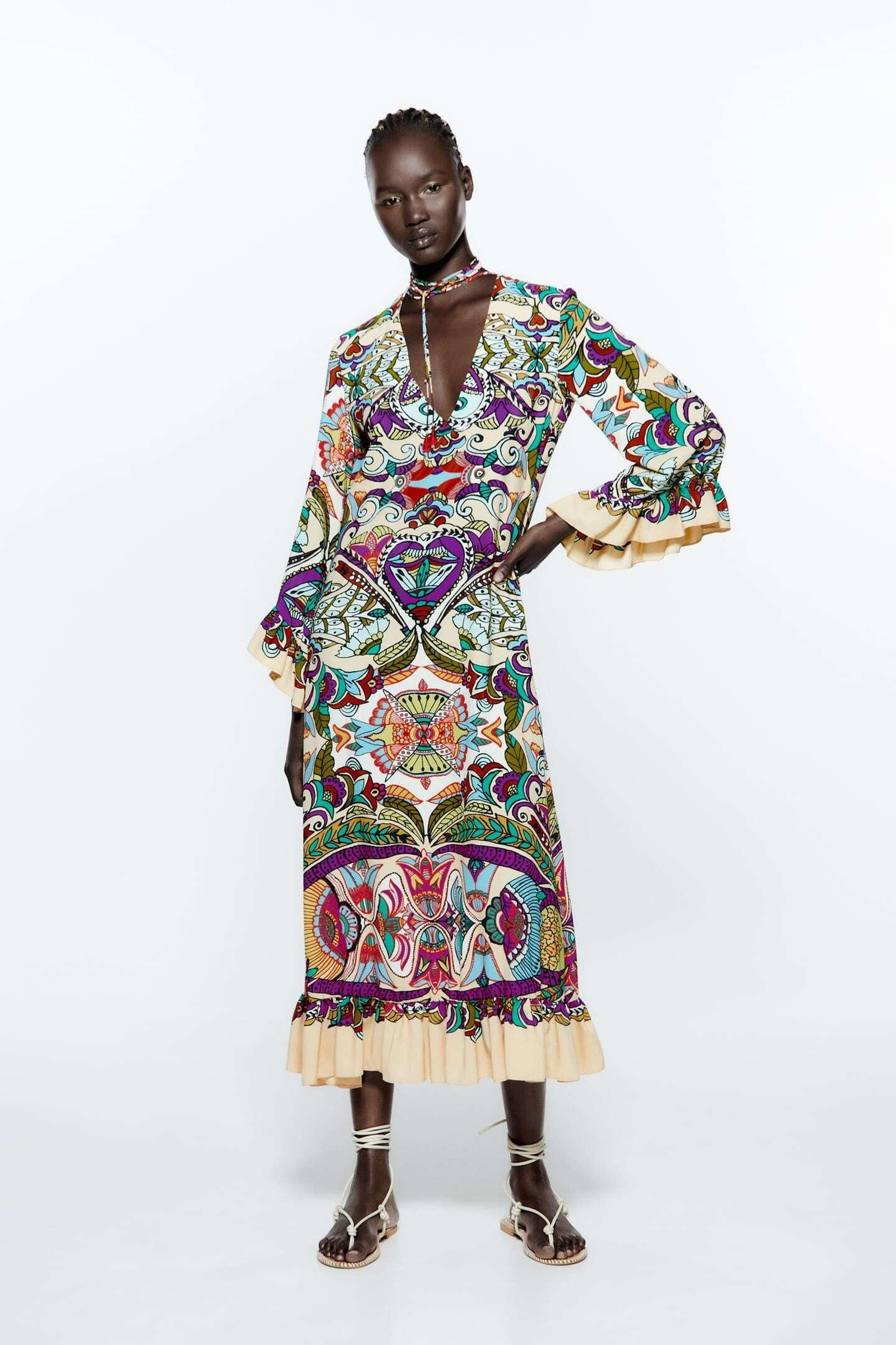 Vestido boho de Zara.