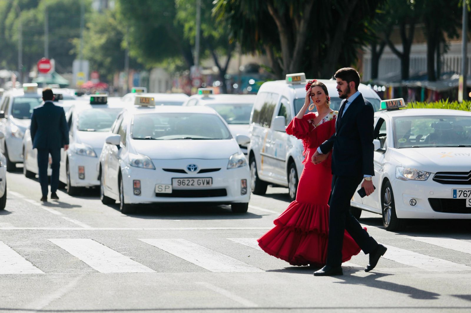 La parada de taxis de la Feria de Abril.