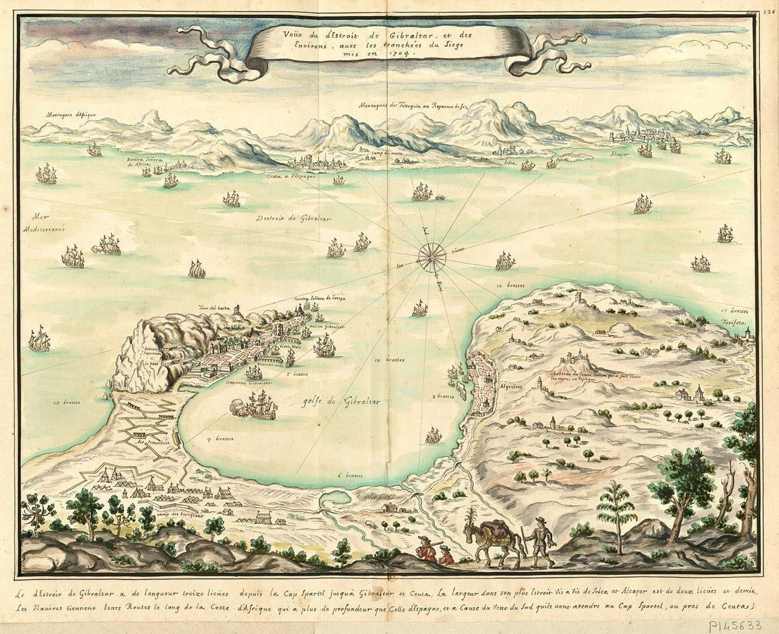 Gibraltar en 1704,  por Louis Boudan.