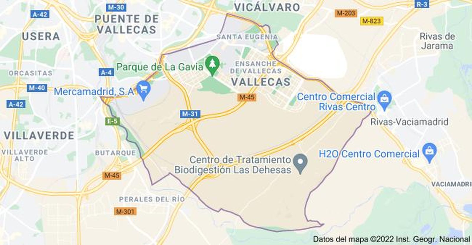 Mapa de Vallecas