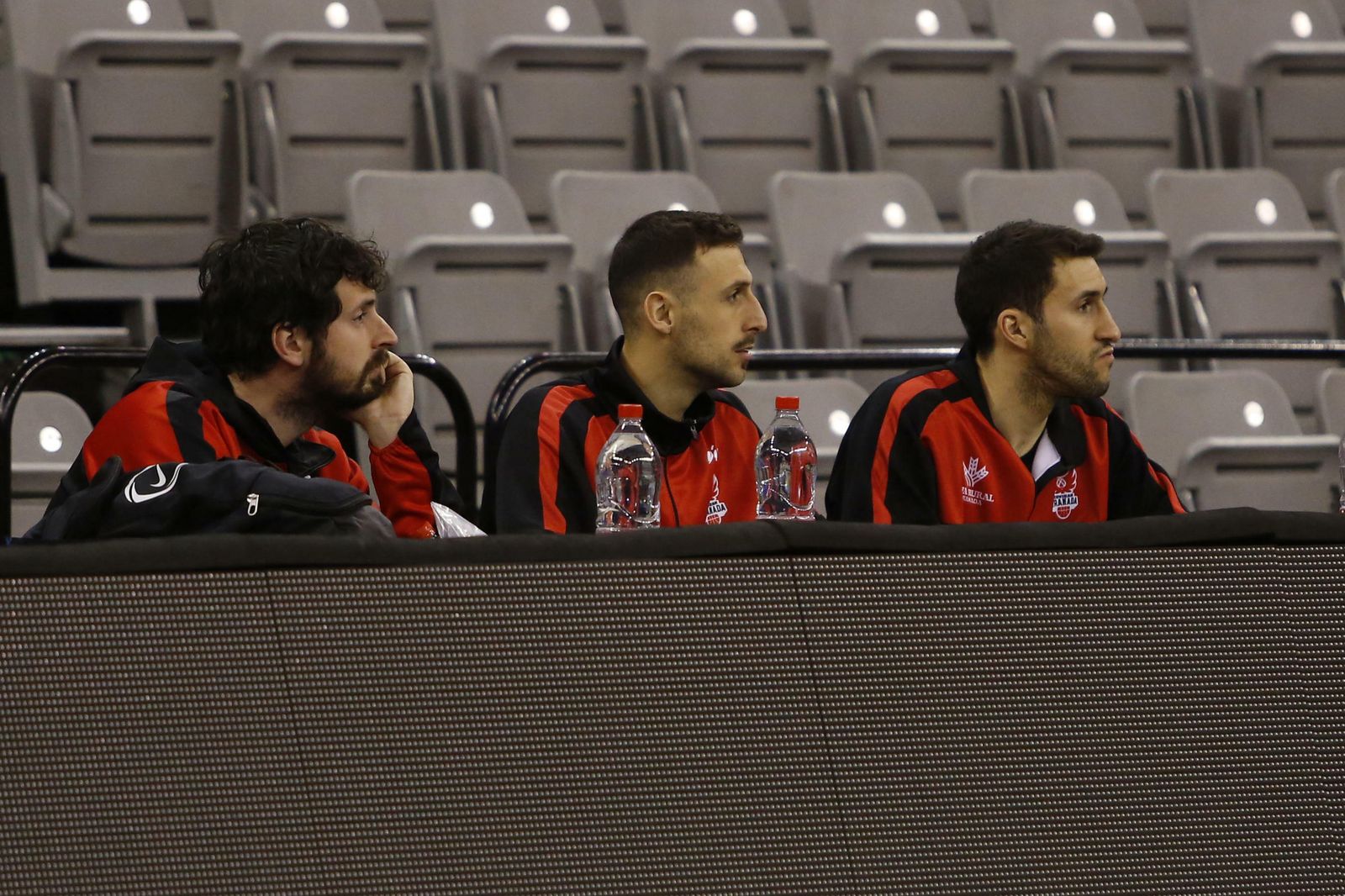 Carlos de Cobos, junto a Manu Rodríguez durante el entrenamiento de ayer.