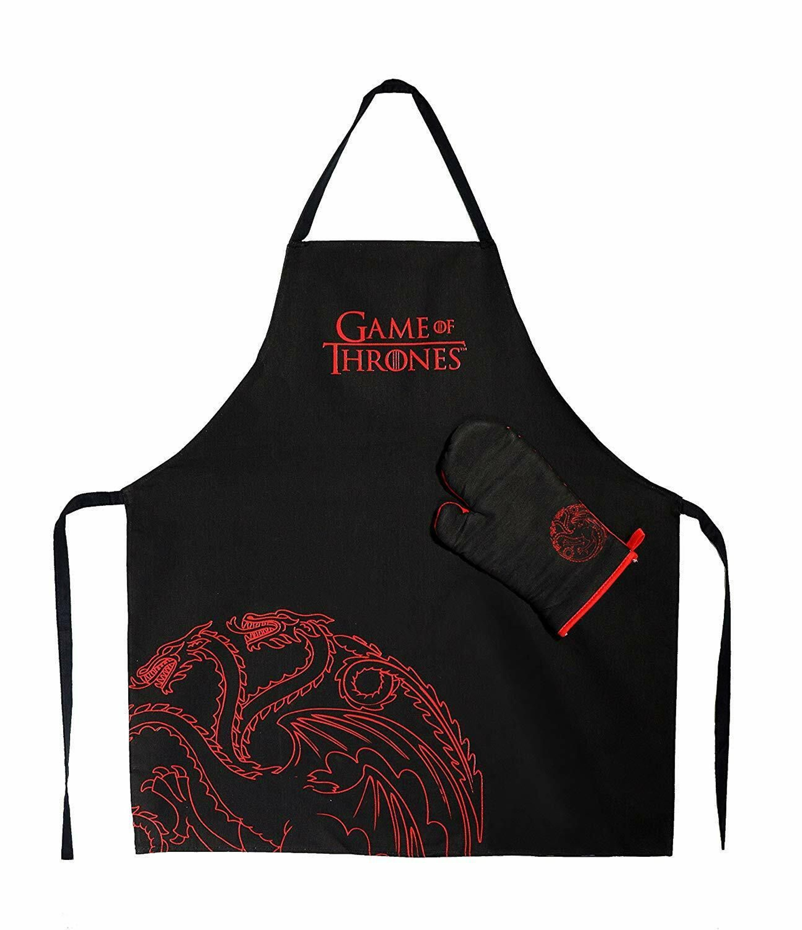 Delantal con el escudo y los colores de la casa Targaryen.