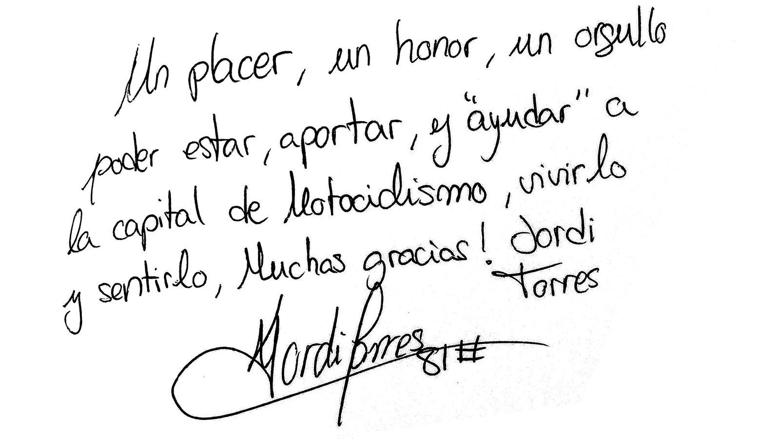 La firma de Jordi Torres en el Libro de Honor
