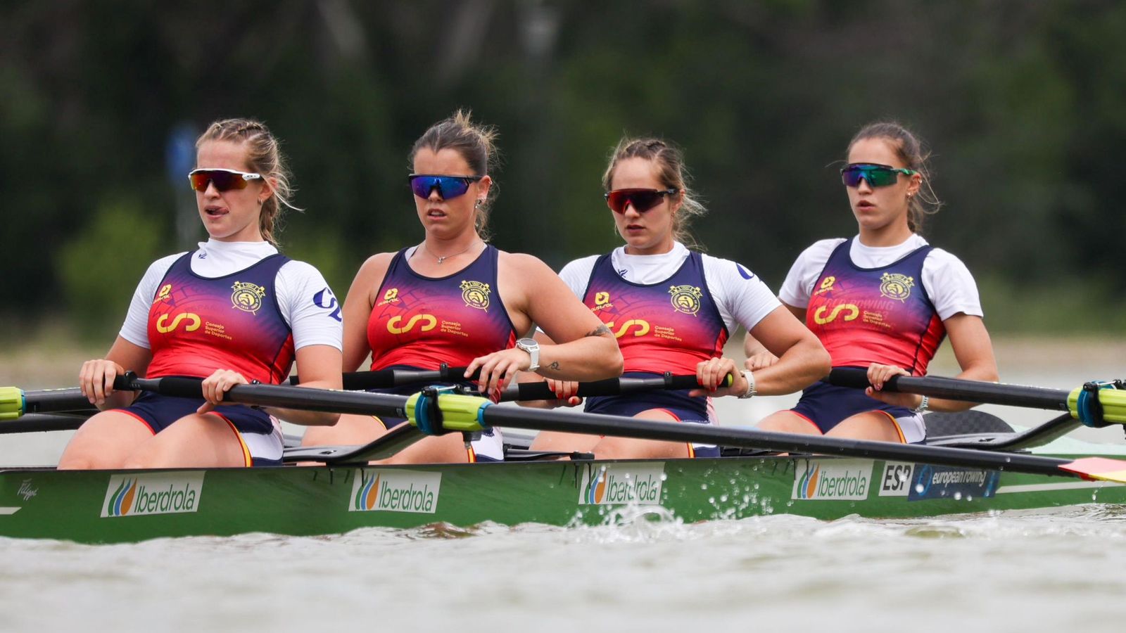 El cuatro sin femenino que terminó sexto en la final del Europeo de Bulgaria.