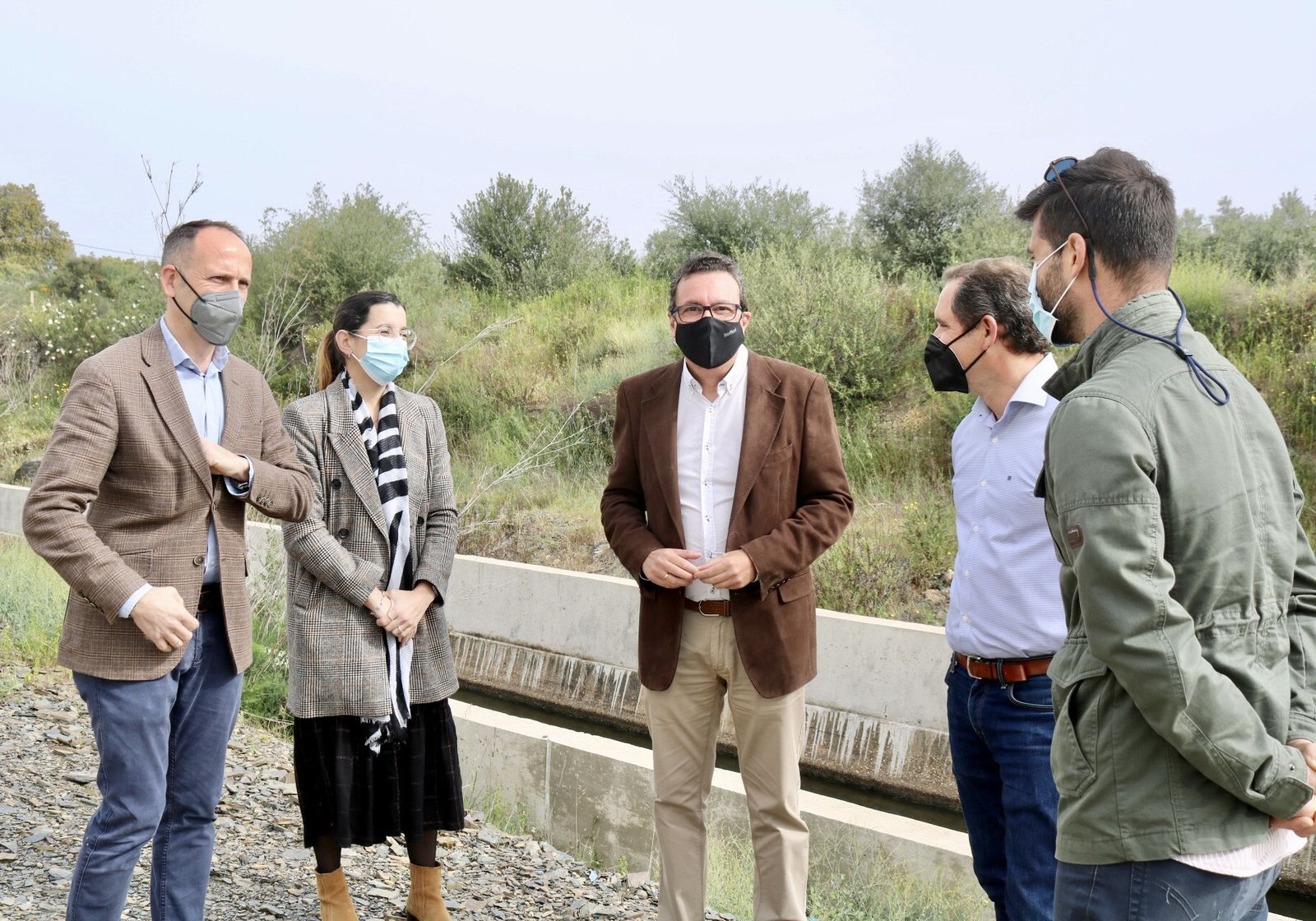 Visita de los dirigentes populares al túnel de San Silvestre.