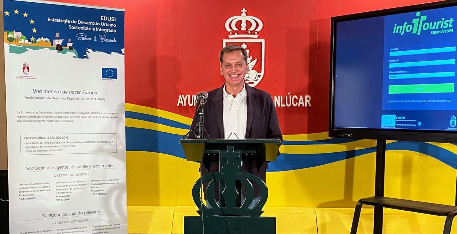 El concejal de Turismo, Javier Gómez Porrúa, en la presentación de la nueva plataforma de gestión Infotourist.