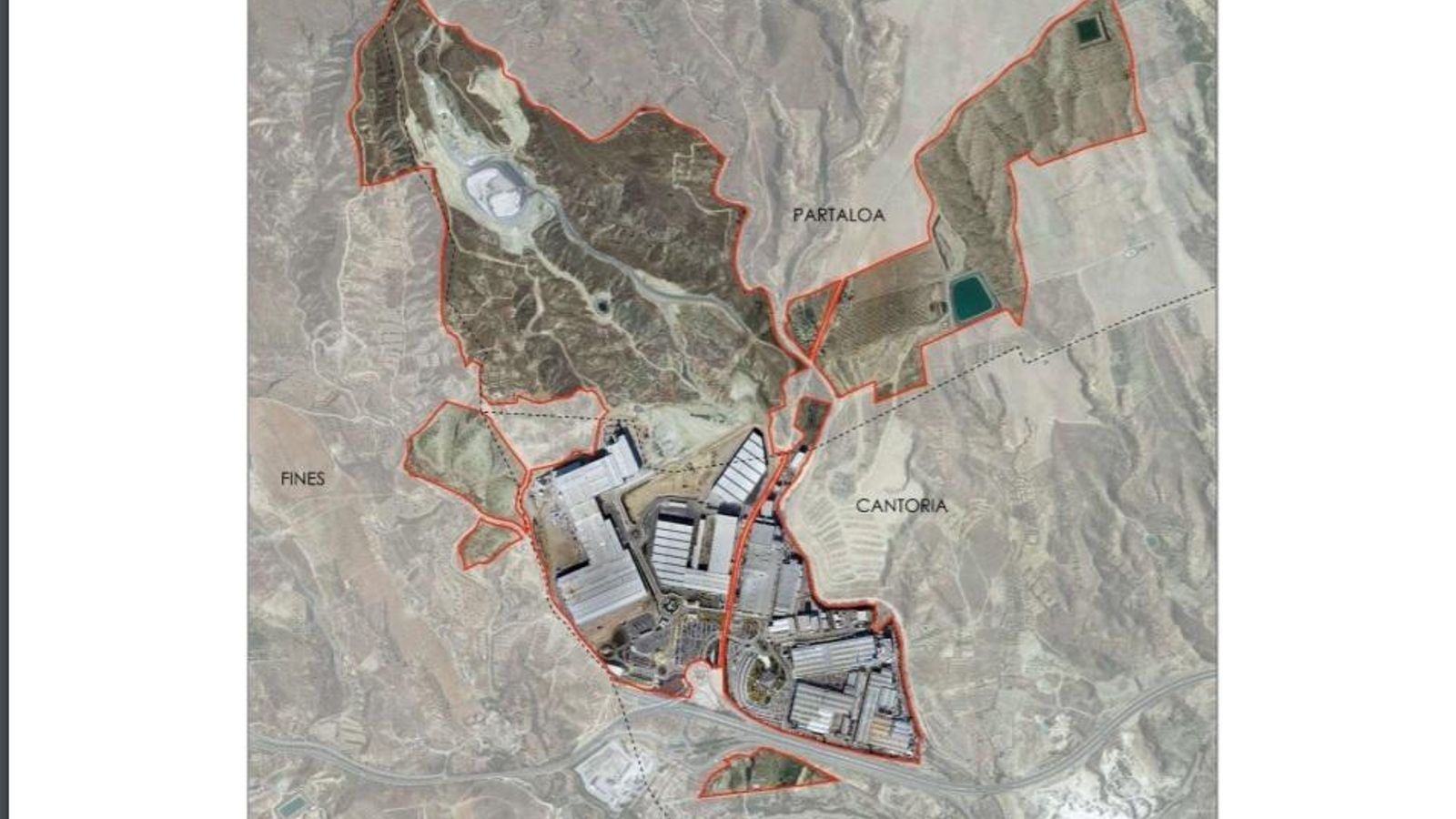 Plano de la ubicación y ampliación de Cosentino