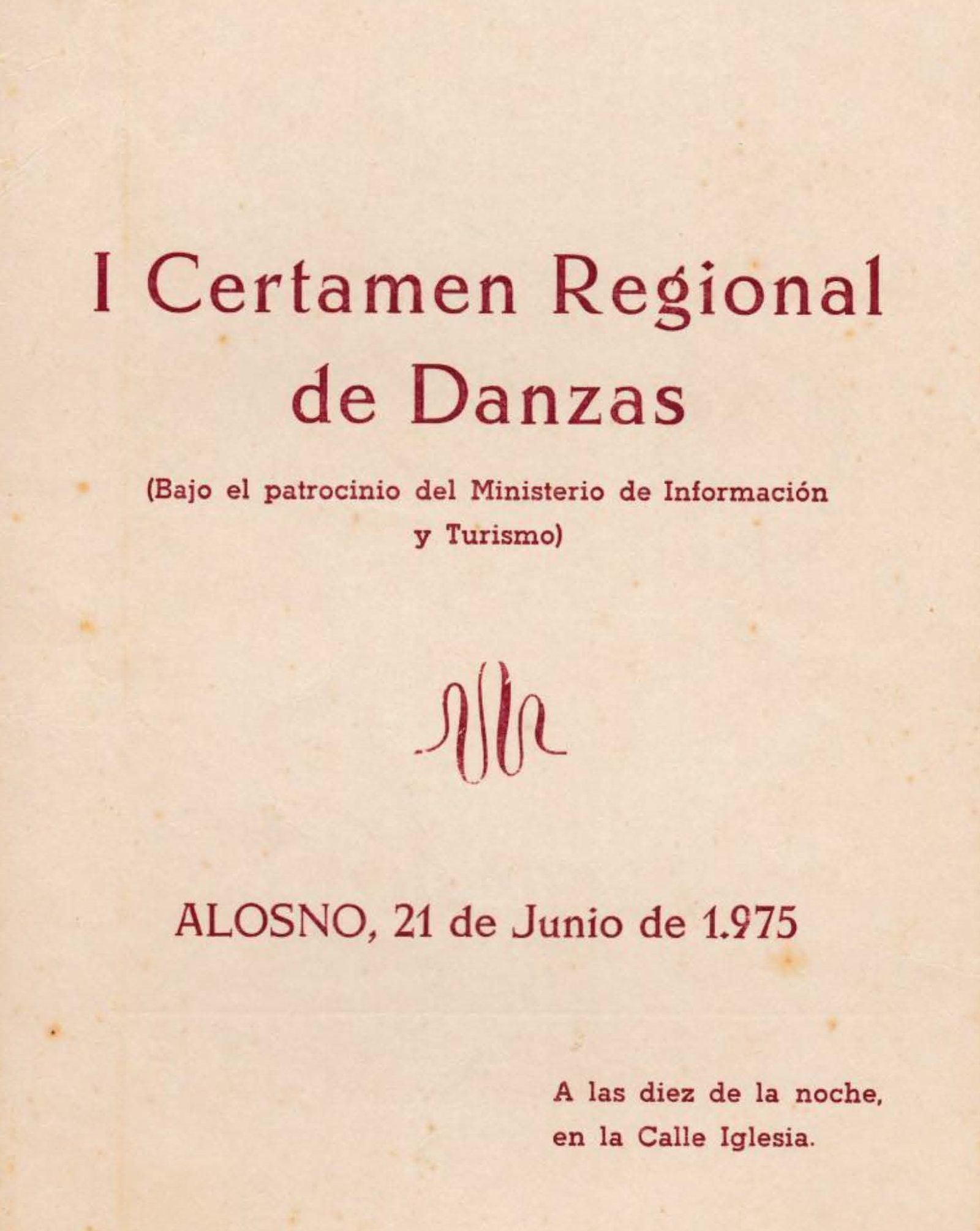 Programa del I Certamen Regional de Danzas de 1975.