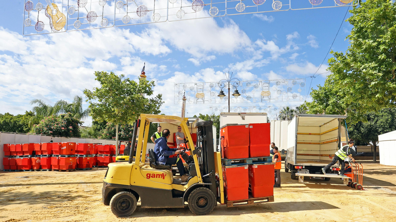 Preparativos en la Feria del Caballo 2024 de Jerez