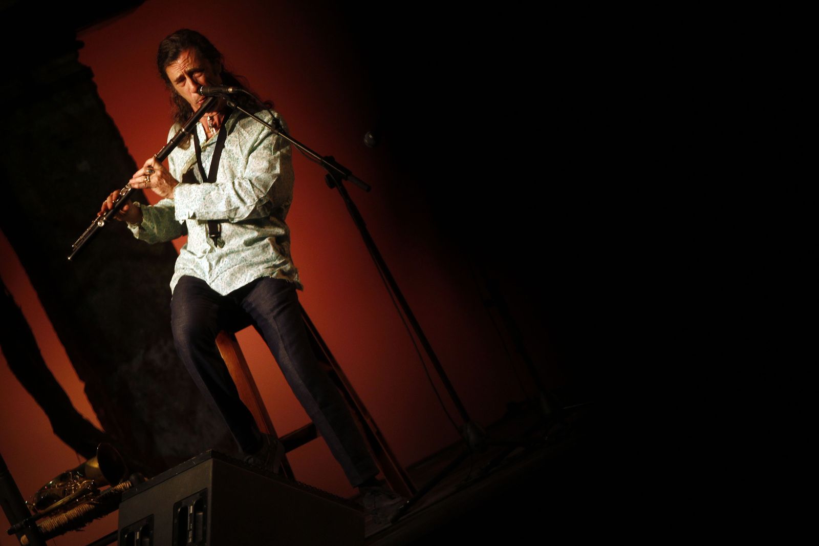 Jorge Pardo, en la imagen durante una reciente actuación, se volverá a reunir hoy con Carles Benavent y Tino Di Geraldo.