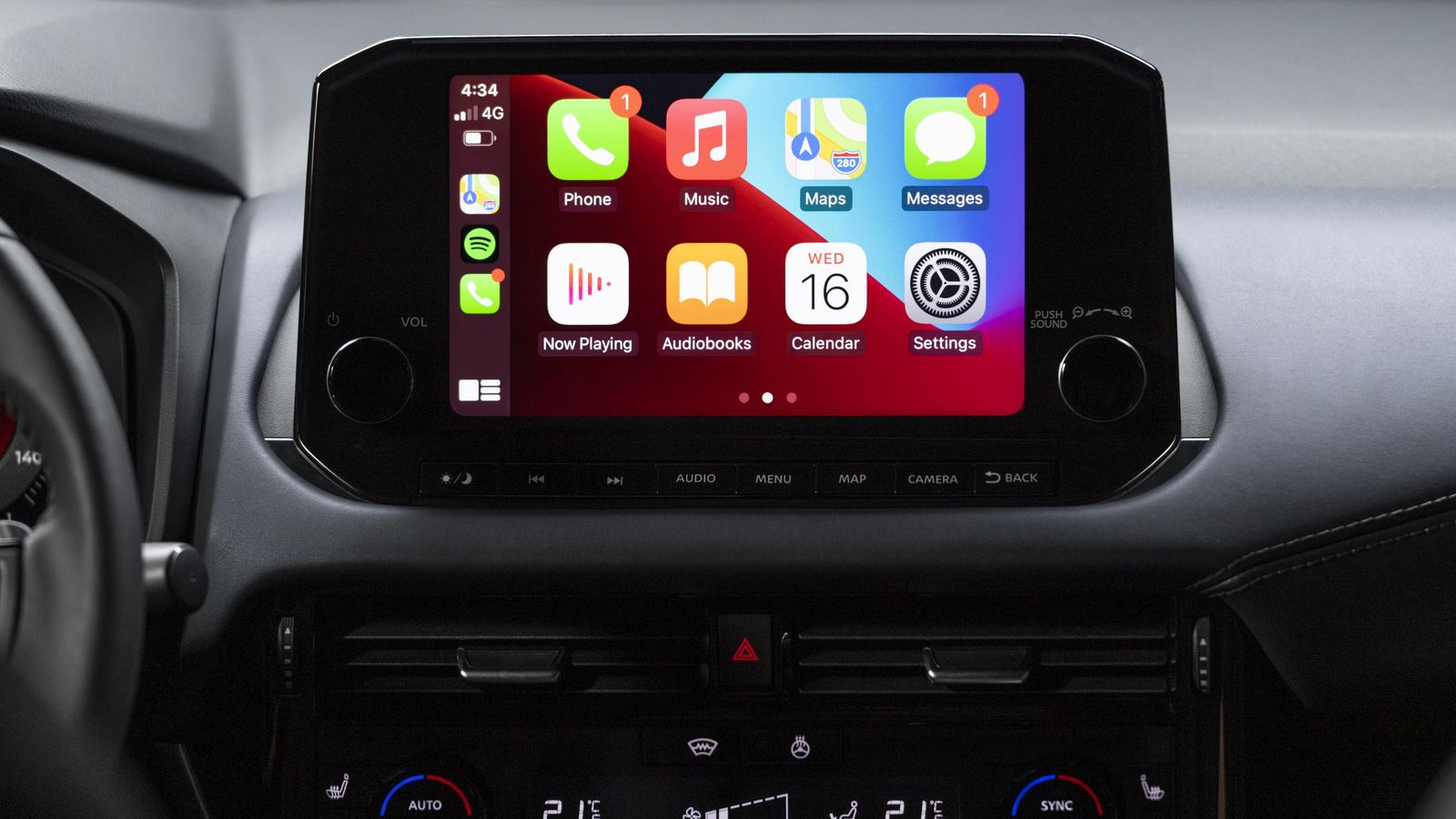 El Qashqai cuenta con el protocolo de conexión Apple CarPlay sin necesidad de cables.