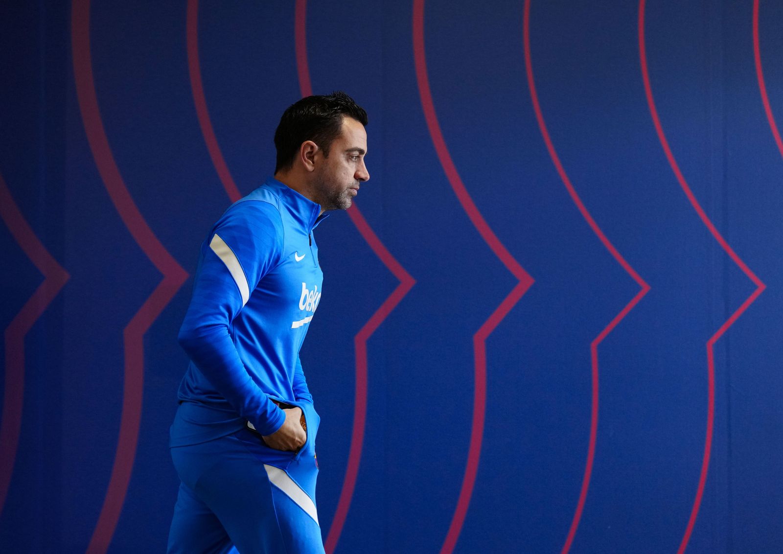 El entrenador del Barcelona, Xavi Hernández, en Sant Joan d'Espí.