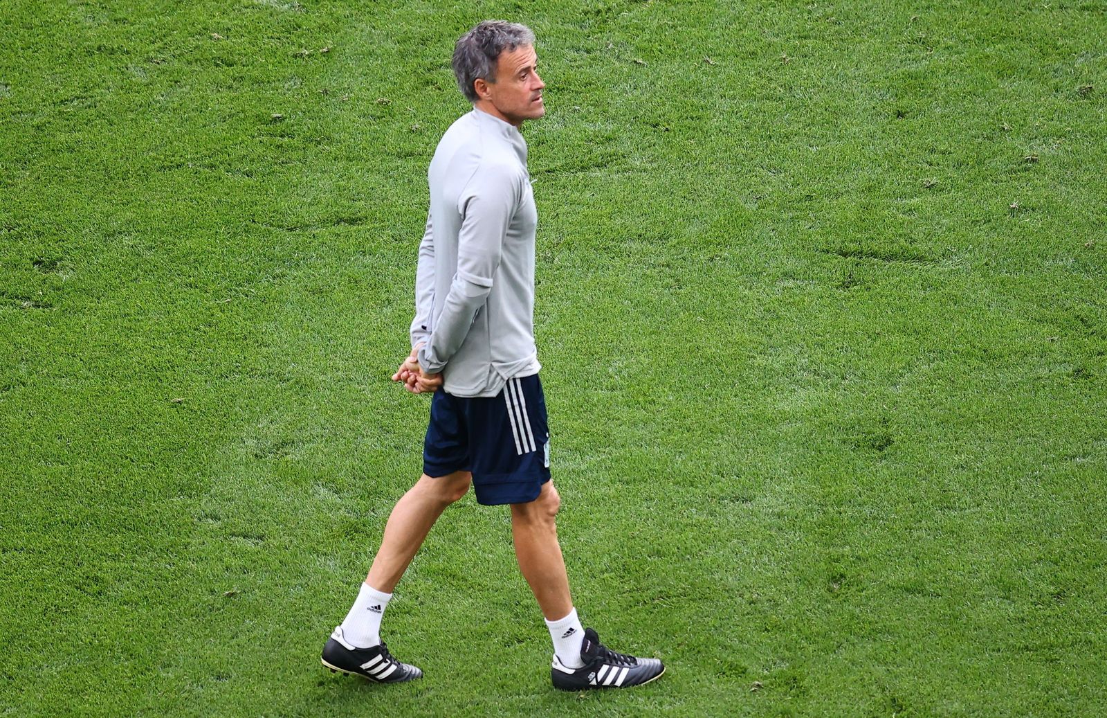 Luis Enrique, en el entrenamiento de España en Copenhague.